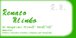 renato mlinko business card